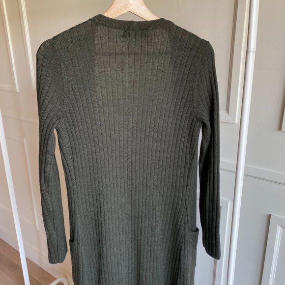 INTERMIX Ribbed Duster Cardigan Sweater - Green - Picture 9 of 15